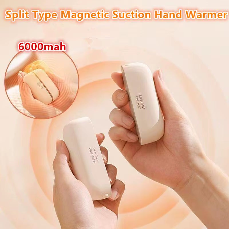 2 in 1 Magnetic Hand Warmer Mini Hand Warmer Heater Setting Split Pocket Heater Portable Hand Heater for Indoor Outdoor